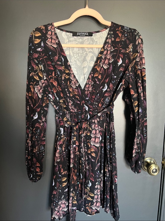 Disturbia Dresses & Skirts - Disturbia - Foxglove Long Sleeve Faux Wrap Mini Dress